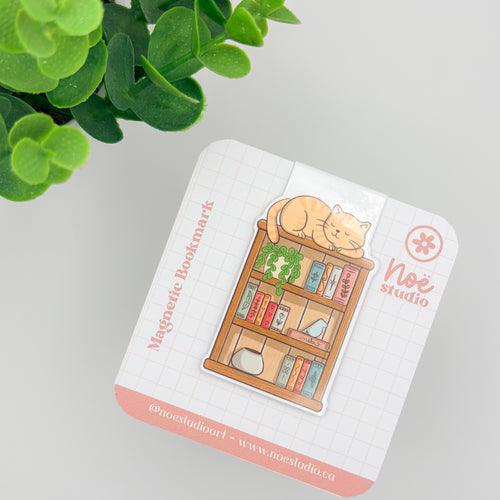 Cat on th shelf Magnetic Bookmark