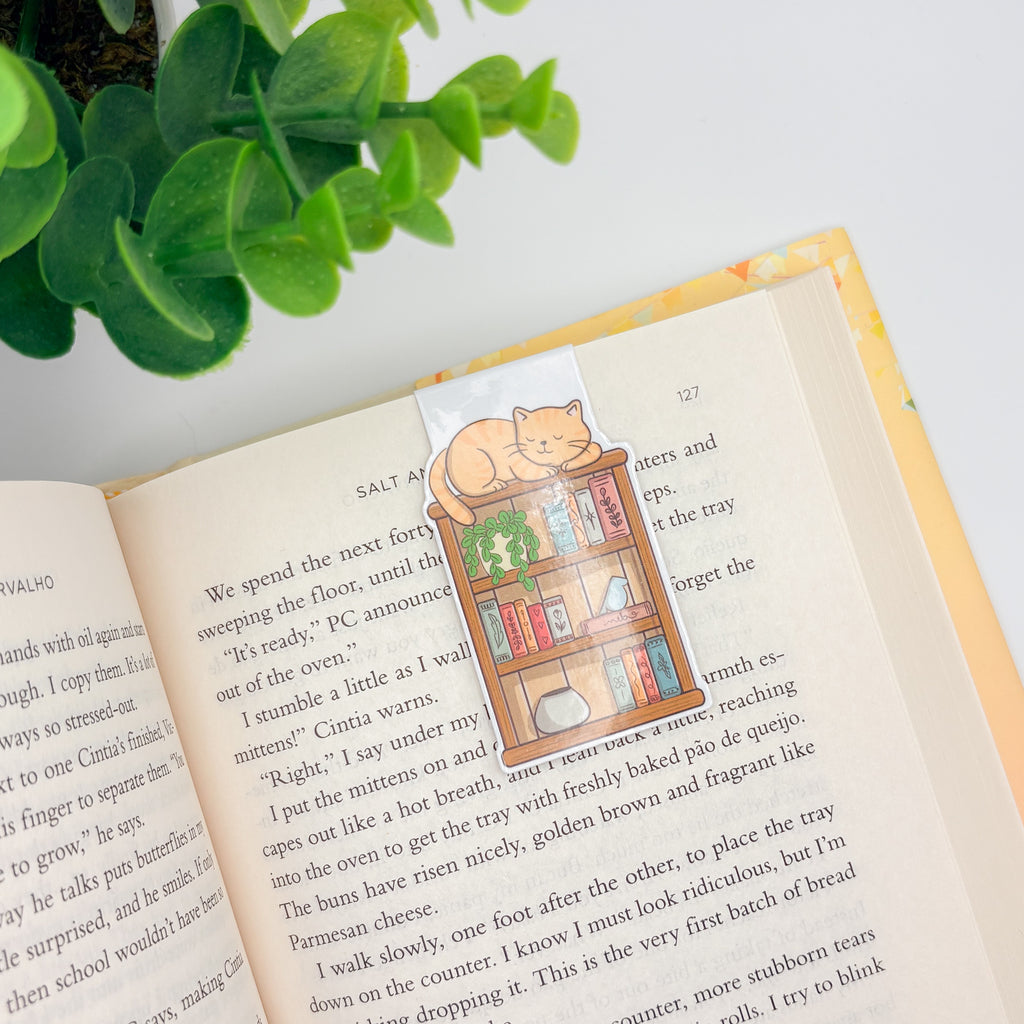 Cat on th shelf Magnetic Bookmark