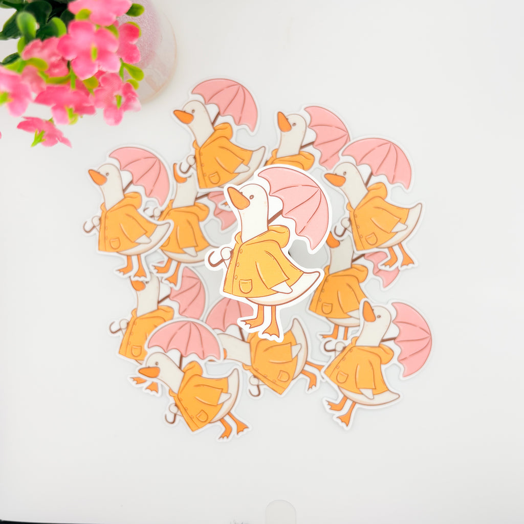 Rainy day Goose Sticker
