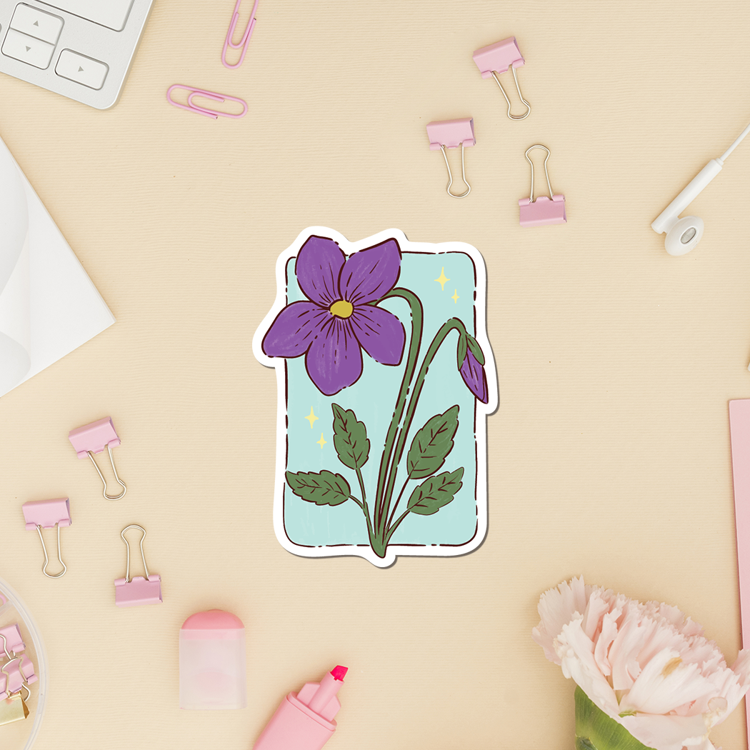 Flower Sticker - Birth Month February